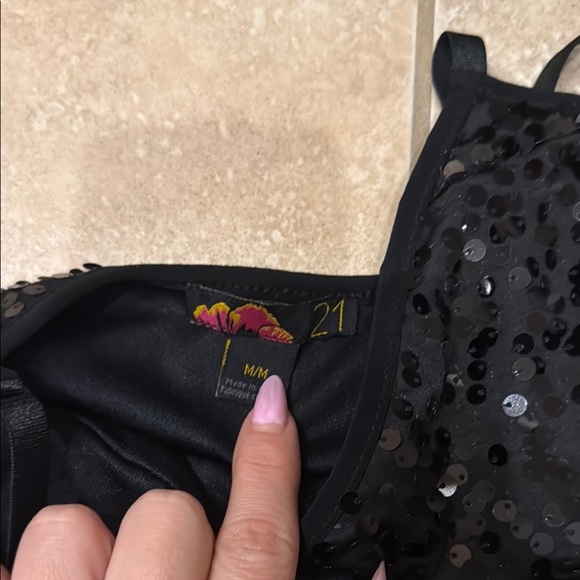 Forever 21 Black Sequin Cocktail Mini Dress - Picture 2 of 5